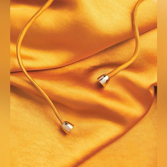 NWOT SELF-PORTRAIT Burnt Orange Satin-Lace Midi Dress UK8/US4 - Picture 8 of 16